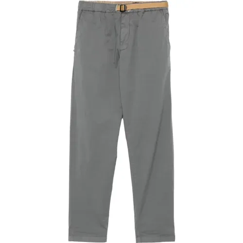Slim-fit Trousers, male, , Size: M Slim Grey Cotton Chino Pants - White Sand - Modalova