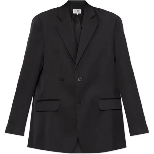 Blazers, female, , Size: S Double-breasted blazer - MM6 Maison Margiela - Modalova