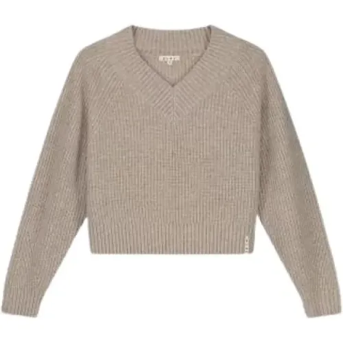 Eleganter Merino V-Ausschnitt Strickpullover , Damen, Größe: L - Olaf Hussein - Modalova