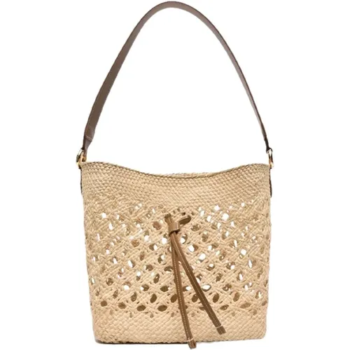 Natural Straw Clutch Bag , female, Sizes: ONE SIZE - THEMOIRè - Modalova