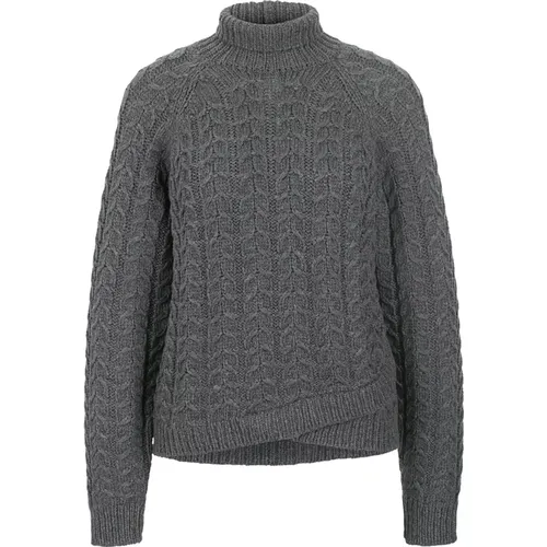 Merino Strick Rollkragenpullover mit Zopfmuster , Damen, Größe: M - RIANI - Modalova