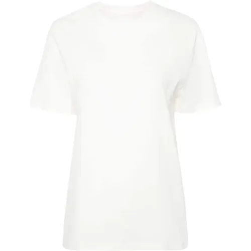 Weißes Logo-Print Baumwoll-T-Shirt , Damen, Größe: S - Jil Sander - Modalova