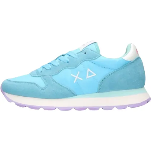 Blaue Nylon Sneakers Ally Solid , Damen, Größe: 37 EU - Sun68 - Modalova