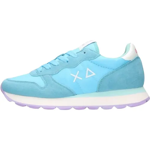 Blaue Nylon Sneakers Ally Solid , Damen, Größe: 38 EU - Sun68 - Modalova