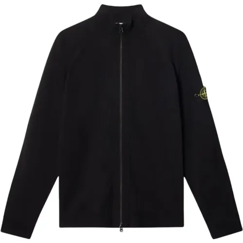 Cardigans, male, , Size: XL Cotton Knit Cardigan Marine - Stone Island - Modalova