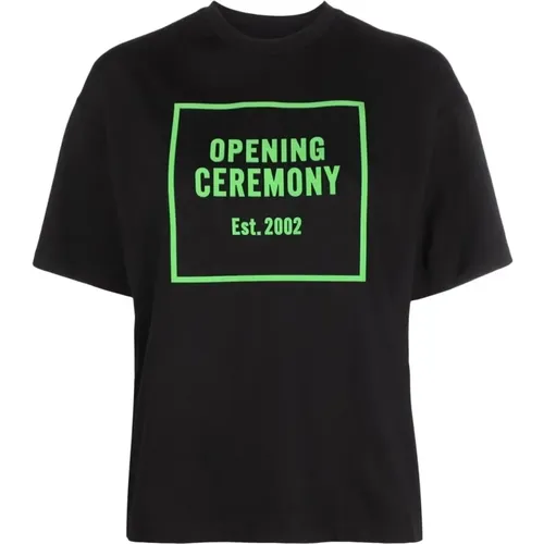 Schwarzes Casual Kurzarm T-Shirt - Opening Ceremony - Modalova