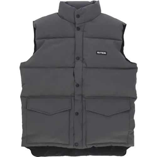 Vests, male, , Size: L Dark Grey Sleeveless Down Jacket - Iuter - Modalova