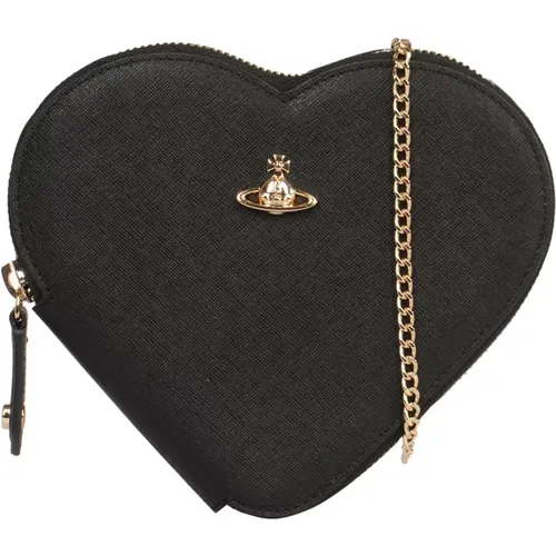 Schwarze Heart Crossbody Tasche , Damen, Größe: ONE Size - Vivienne Westwood - Modalova