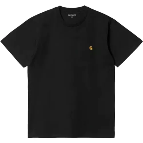 S/S Chase T-Shirt Gold , male, Sizes: L, S - Carhartt WIP - Modalova