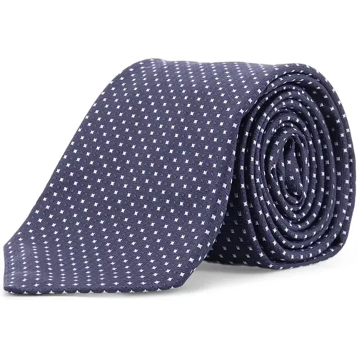 Ties, male, , Size: ONE SIZE Silk Micro-pattern Tie Anthracite - Kiton - Modalova