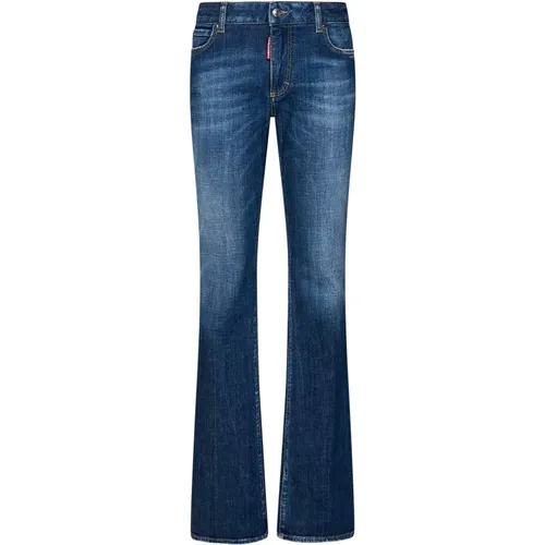 Blaue Flare Stretch Denim Jeans , Damen, Größe: L - Dsquared2 - Modalova