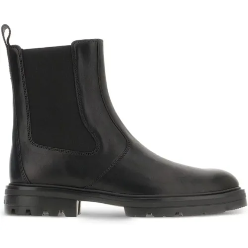 Chelsea Boots, male, , Size: 7 US Flat Elastic Leather Shoes - Hogan - Modalova