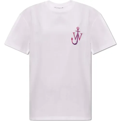 T-Shirt mit Logo , Damen, Größe: M/L - JW Anderson - Modalova