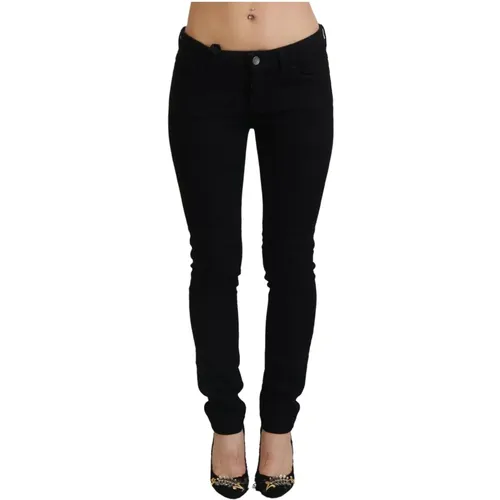 Schwarze Baumwoll-Slim-Fit-Denim-Jeans mit niedriger Taille - Dolce & Gabbana - Modalova