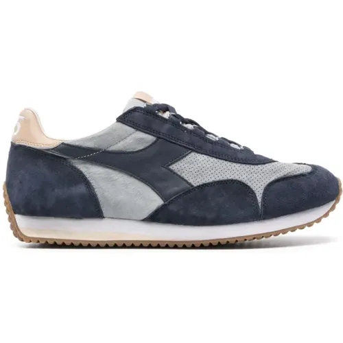 Sneakers, male, , Size: 9 1/2 US Suede Panelled Sneakers Steel Blue - Diadora - Modalova