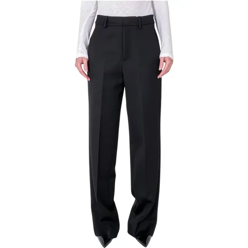 Wide Trousers, male, , Size: 3XS Elegant Wool Trousers with Adjustable Hem - Seafarer - Modalova