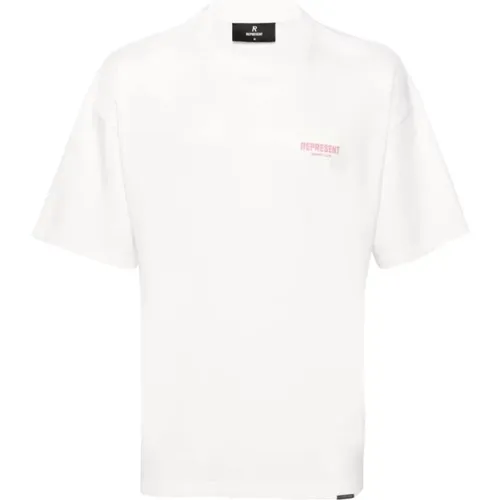 Cotton Jersey T-shirt with Logo , male, Sizes: L - Represent - Modalova