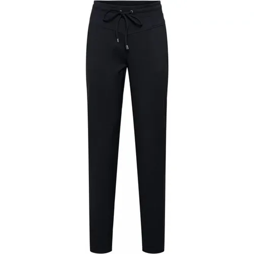 Navy Twill Pants with Stylish Details , female, Sizes: 2XL - &Co Woman - Modalova
