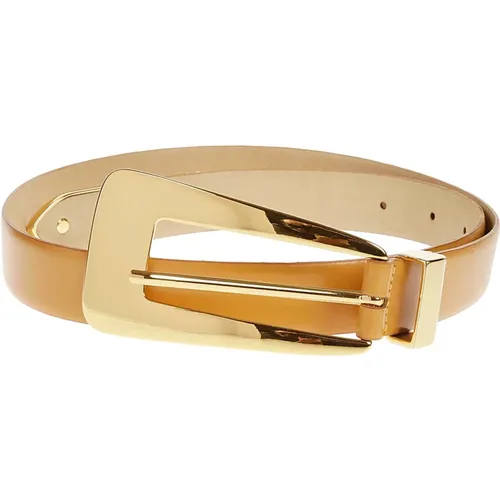Gold Detail Leather Belt , female, Sizes: 90 CM, 80 CM - Liviana Conti - Modalova