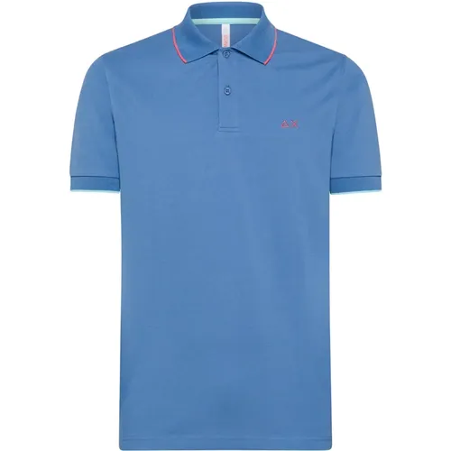 Sun68 , Polo ,Blue male, Sizes: 3XL - Sun68 - Modalova