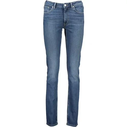 Slim Fit Verwaschene Blaue Jeans , Damen, Größe: W29 L34 - Gant - Modalova