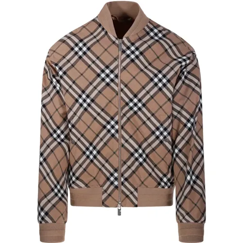 Bomber Jackets, male, , Size: L Checkered Jacket - Burberry - Modalova