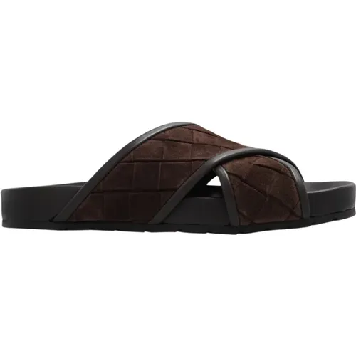 Sliders, male, , Size: 9 US Criss Cross Sandals Ss22 - Bottega Veneta - Modalova