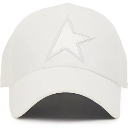 Caps, male, , Size: S/M Cotton Cap with Star Patch - Golden Goose - Modalova