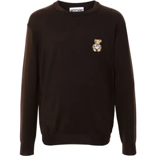 Knitted Sweater with Teddy Bear Motif , male, Sizes: M, S, XL, L, 2XL - Moschino - Modalova