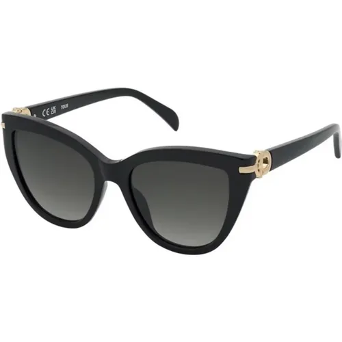 Schwarze Glänzende Sonnenbrille Rauch Gradient Stil - Tous - Modalova