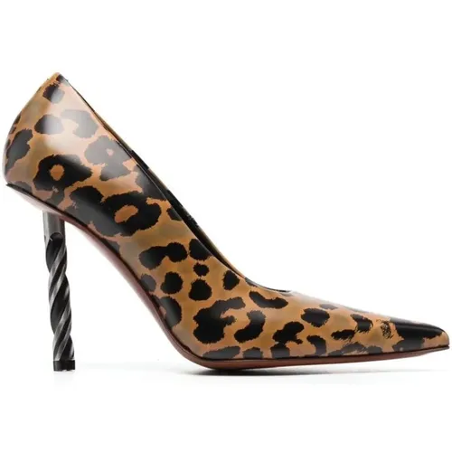 Pumps, female, , Size: 7 US Leopard Print Drill-Heel Pumps - Vetements - Modalova