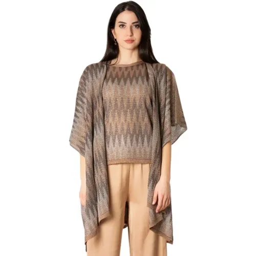 Lurex Poncho mit Seitenschlitzen - D.Exterior - Modalova