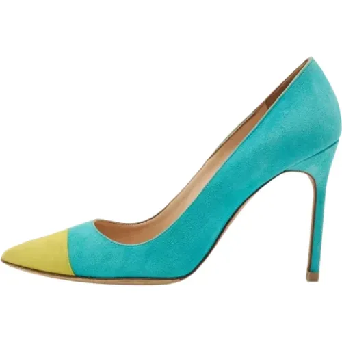 Pre-owned Pumps, female, , Size: 7 1/2 US Pre-owned Suede heels - Manolo Blahnik Pre-owned - Modalova