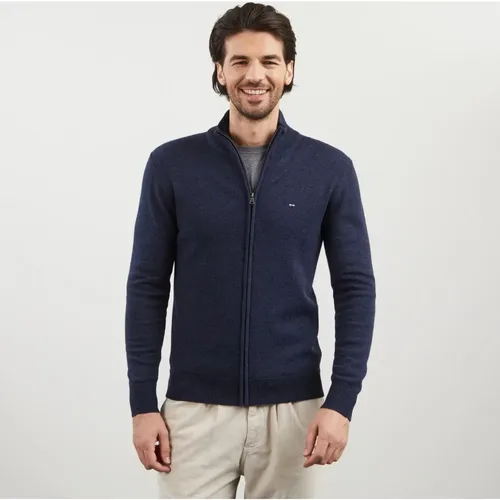 Navy Zip Cardigan High Collar , male, Sizes: M - Eden Park - Modalova