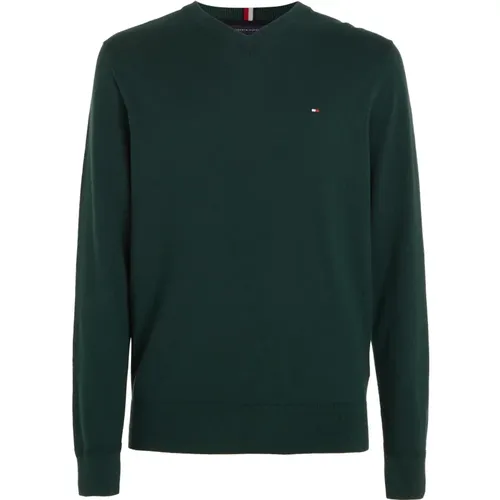 Pima ORG CTN Cashmere V Neck , Herren, Größe: M - Tommy Hilfiger - Modalova