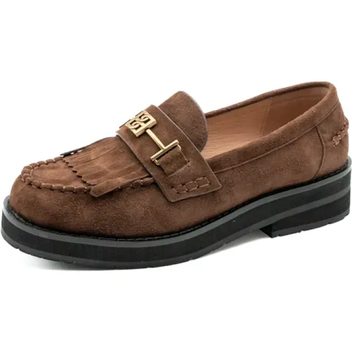 Braune Wildleder-Loafer für Frauen , Damen, Größe: 37 EU - Bibi Lou - Modalova