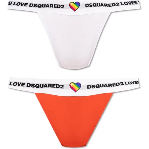 Bottoms, female, , Size: L Two-pack of logo briefs - Dsquared2 - Modalova