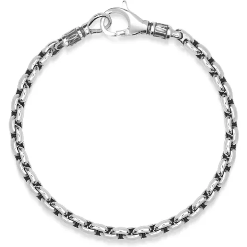 Sterling Silber Rundglied Armband , Herren, Größe: L - Nialaya - Modalova