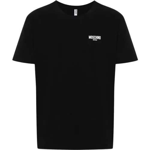 Schwarze Logo Print T-shirts und Polos , Herren, Größe: M - Moschino - Modalova