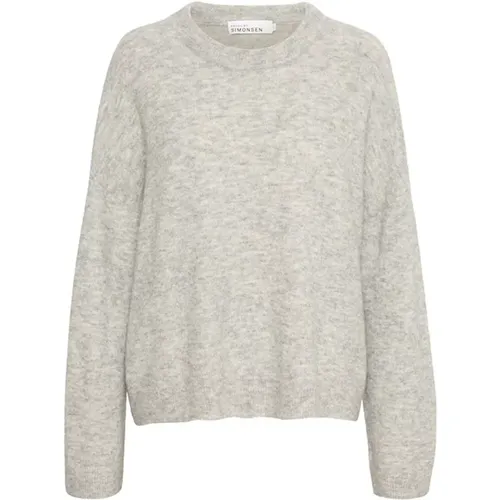 Oversize Oneck Knit Opal Melange , female, Sizes: M, XS, L, XL, 2XL, 2XS, S - Karen by Simonsen - Modalova