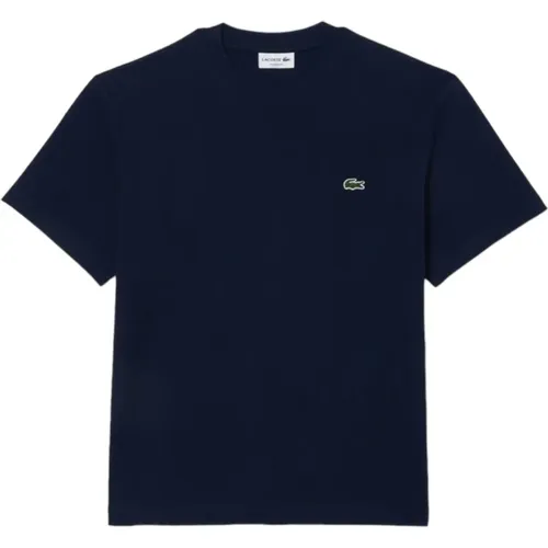 T-Shirts, male, , Size: L Classic Cotton Jersey T-Shirt Navy - Lacoste - Modalova