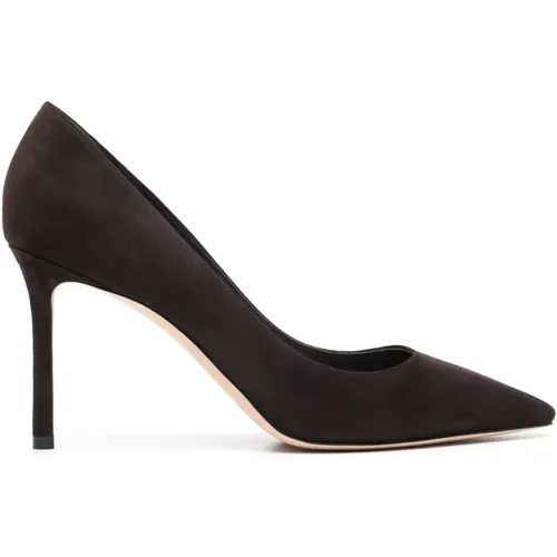 Braune Wildleder Pumps mit Spitzer Ferse , Damen, Größe: 36 EU - Jimmy Choo - Modalova