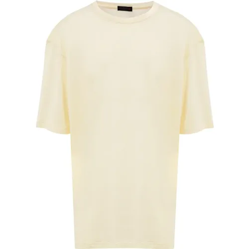 T-Shirts, male, , Size: 6XL Light Linen Short Sleeve T-Shirt - Corneliani - Modalova