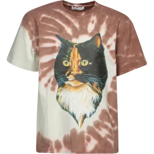 T-Shirts, male, , Size: S Cat Print Tie-Dye T-Shirt - JW Anderson - Modalova