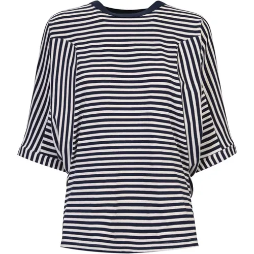 Striped T-Shirt & White , female, Sizes: S, XS, M, L - Takaturna - Modalova