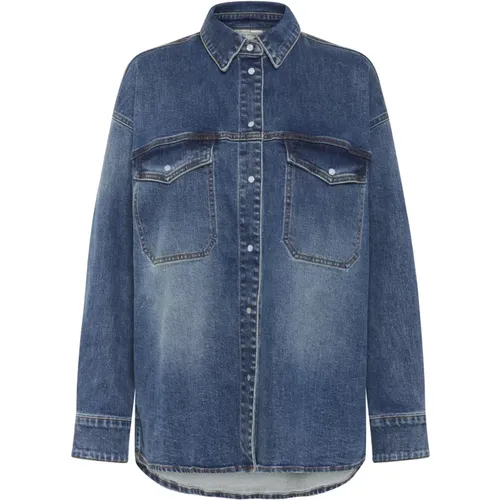 Denim Shirts, female, , Size: XS Vintage Denim Shirt with Pockets - Gestuz - Modalova