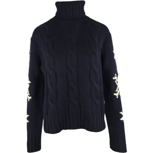 Blauer Schneeflocken Jacquard Cropped Pullover - MC2 Saint Barth - Modalova