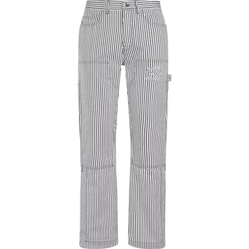 Straight Trousers, male, , Size: XL Motors Carpenter Pant Black White - Amiri - Modalova