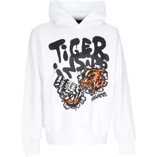 Tiger Hoodie Weiß Leichter Hoodie , Herren, Größe: XL - Disclaimer - Modalova