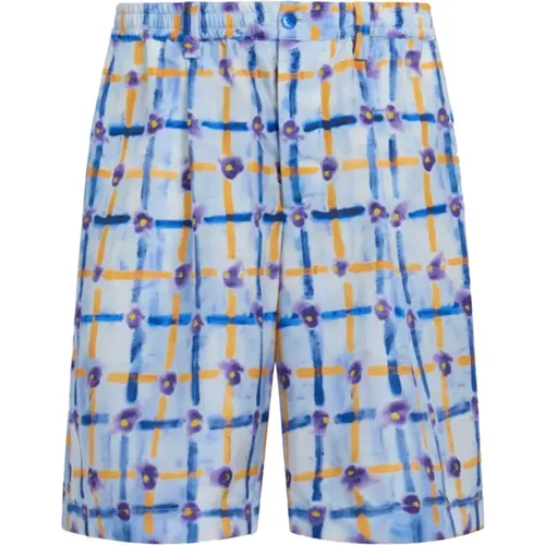 Seiden-Shorts mit Saraband-Print , Herren, Größe: XL - Marni - Modalova